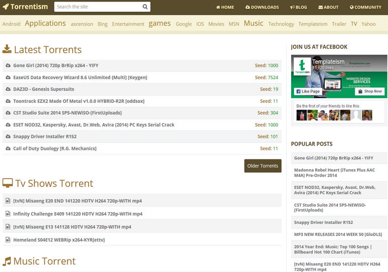 Torrentism File Share Blogger Template. Blogger Themes. Best suitable for news blog templates. Ads ready blogspot templates help for add adsense ad code and easily showing adsence ads in your blog. Adapted from WordPress templates are converted from WordPress themes. It is help for take your rich. Blogger magazine template specially designed for magazine blogs. The writers can utilize this themes for take blog attractive to users. Elegant themes are more used themes in most of the blogs. Minimalist blog templates. Free premium blogger themes means, themes authors release two types of themes. One is premium another one is free. Premium templates given for cost but free themes given for no cost. You no need pay From California, USA. $10 USD, or $20 USD and more. But premium buyers get more facilities from authors But free buyers. If you run game or other animation oriented blogs, and you can try with Anime blog templates. Today the world is fashion world. So girls involve to the criteria for make their life fashionable. So we provide fashion blogger themes for make your fashionable. News is most important concept of the world. Download news blogger templates for publishing online news. You can make your blog as online shopping store. Get Online shopping store blogger template to sell your product. Navigation is most important to users find correct place. Download drop down menu, page navigation menu, breadcrumb navigation menu and vertical dropdown menu blogspot themes for free. Google Guide. Blogging tips and Tricks for bloggers. Google bloggers can get blogspot trick and tips for bloggers. Blog templates portfolio professional blogspot themes, You can store your life moments with your blogs with personal pages templates. Video and movie blogs owners get amazing movie blog themes for their blogs. Business templates download. We publish blogger themes for photographers. Photographers easily share photos via photography blog themes. St valentine Christmas Halloween templates. Download Slideshow slider templates for free. Under construction coming soon custom blogspot template. Best beautiful high quality Custom layouts Blog templates from templateism, soratemplates, templatetrackers, simple, cute free premium professional unique designs blog themes blogspot themes. Seo ready portfolio anime fashion movie movies health custom layouts best download blogspot themes simple cute free premium professional unique designs xml html code html5.