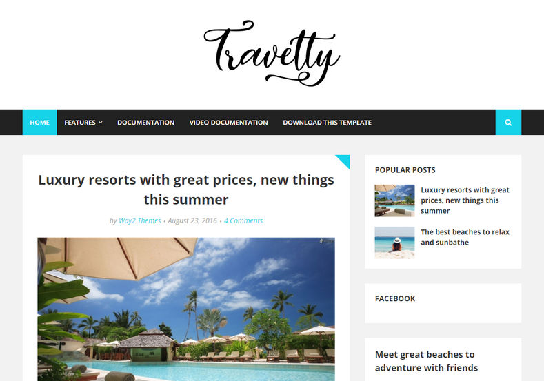 Travelty Blogger Template is a classy responsive targetted travel niche theme which is very fast loading and mobile friendly with simple and minimal look