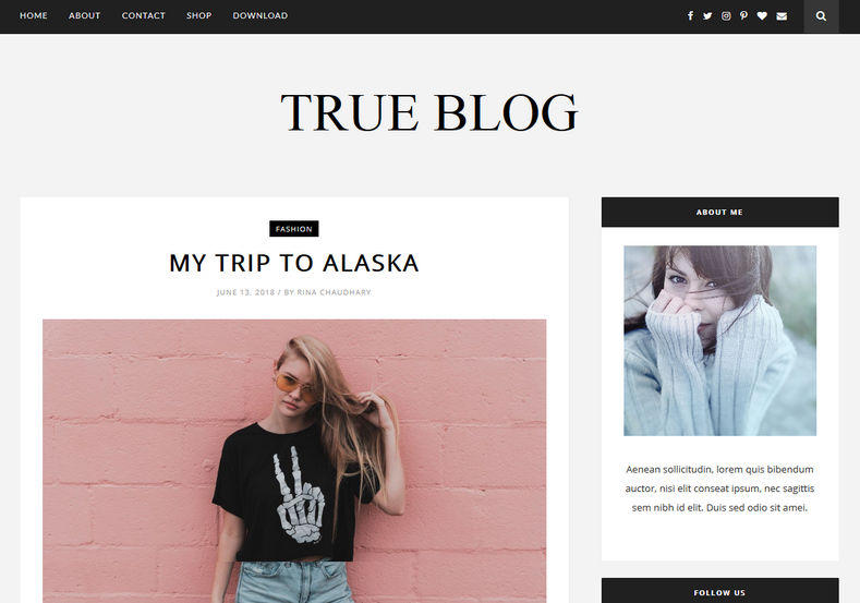 True Blog Free Blogger Templates is a perfect responsive minimal premium Fashion, Lifestyle and Personal blogspot theme