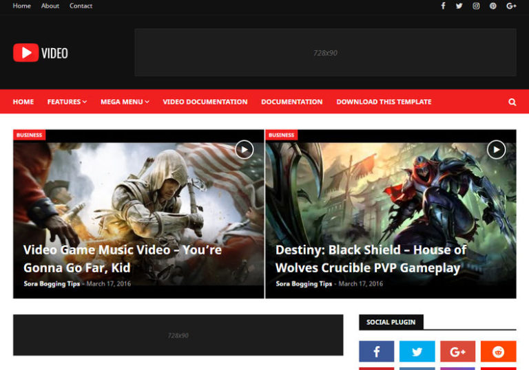 Video Blog Layout Video Blogger Template • Blogspot Templates 2025