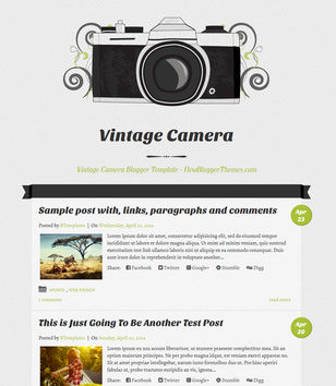 Vintage Camera Responsive Blogger Templates