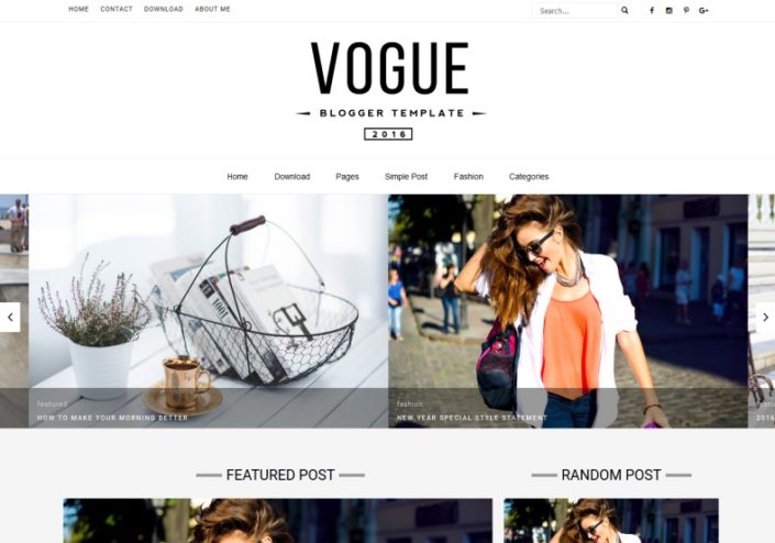 Vogue Blogger Template • Blogspot Templates 2024