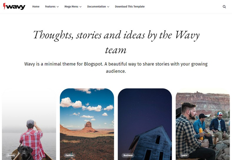 Wavy Blogger Template Is a new-generation Modern and well-balanced personal blog theme, that offers your readers an immersive and fresh experience.