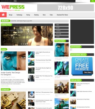 WePress Light Blogger Templates