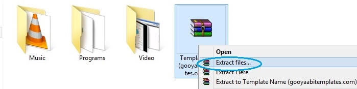 Extract zipped template file in your hard drive 2017