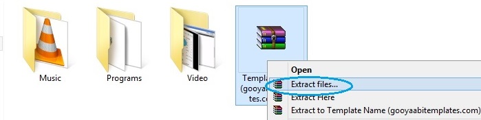How to install Blogger Template 2013-extract ziped blogger template files in hard drive