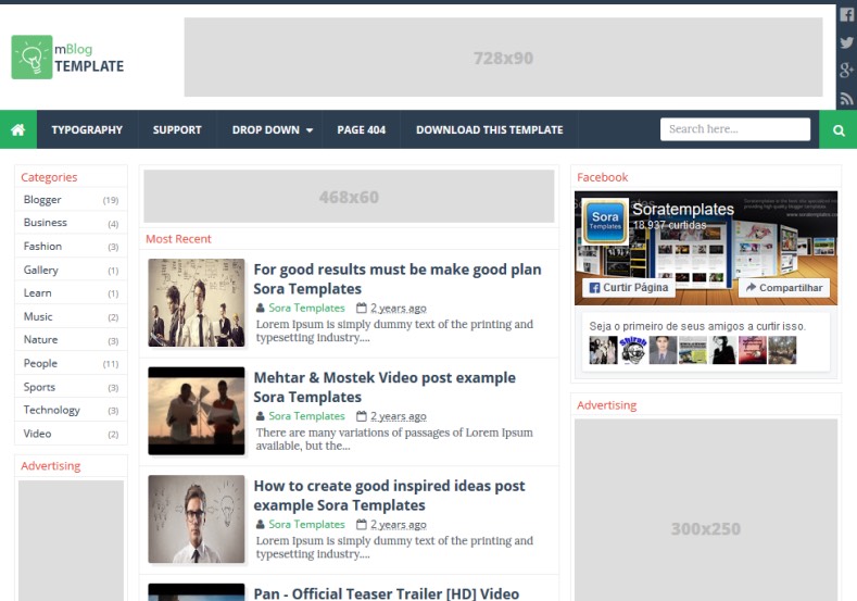 mBlog Blogger Template