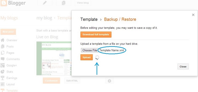 upload xml temlate in blogger-How to install a Blogger Template 2013